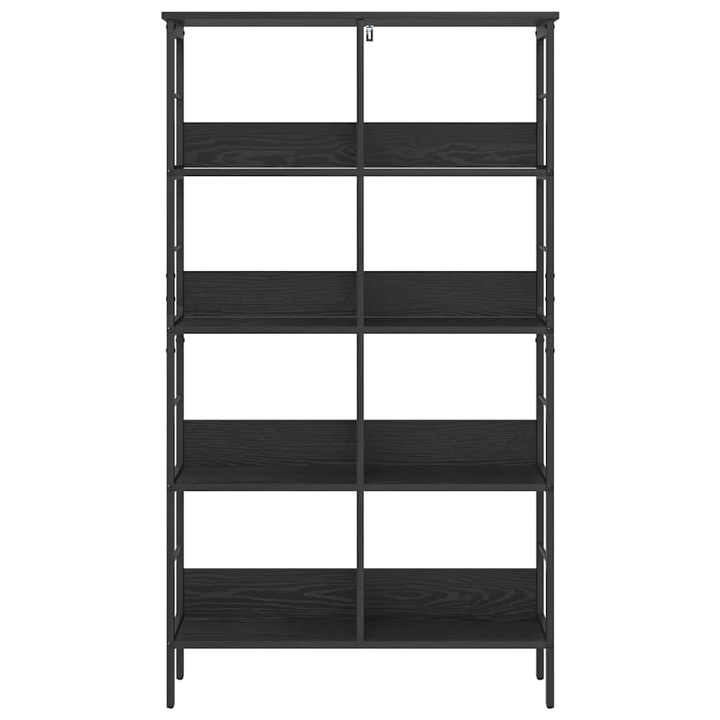 Bogreol 8 niveauer 82 x 32 x 144,5 cm Konstrueret træ Sort eg
