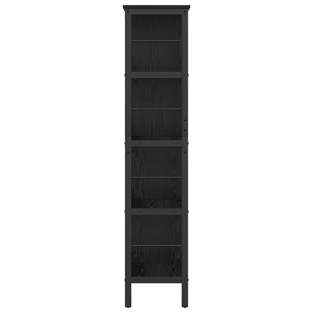 Bogreol 8 niveauer 82 x 32 x 144,5 cm Konstrueret træ Sort eg