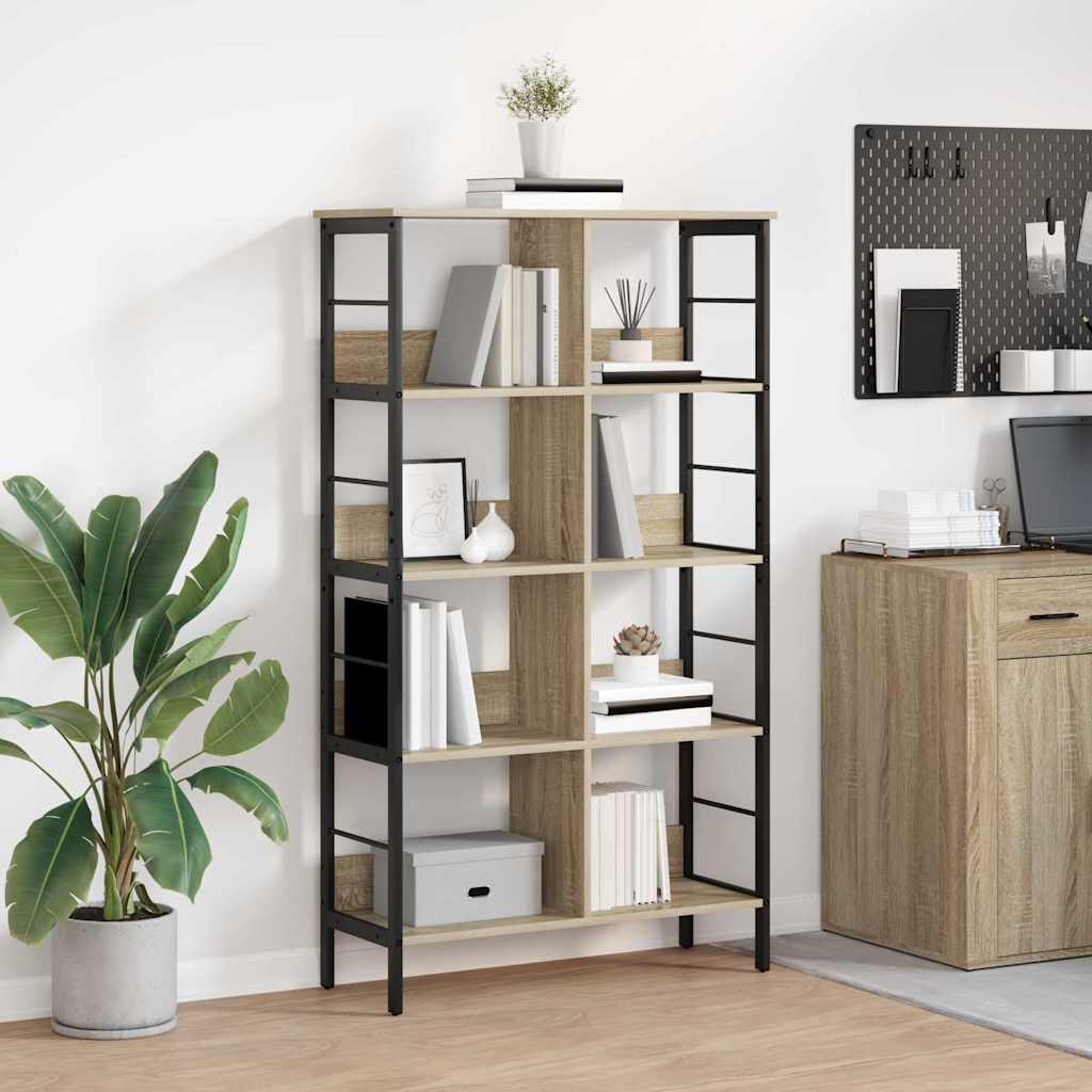 Bogreol 8 niveauer 82 x 32 x 144,5 cm Konstrueret træ Sonoma eg