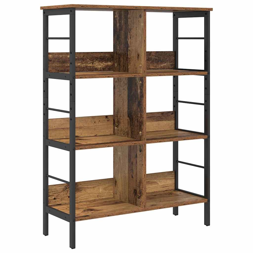 Bogreol 6 niveauer 82 x 32 x 112 cm Konstrueret træ Gammelt træ
