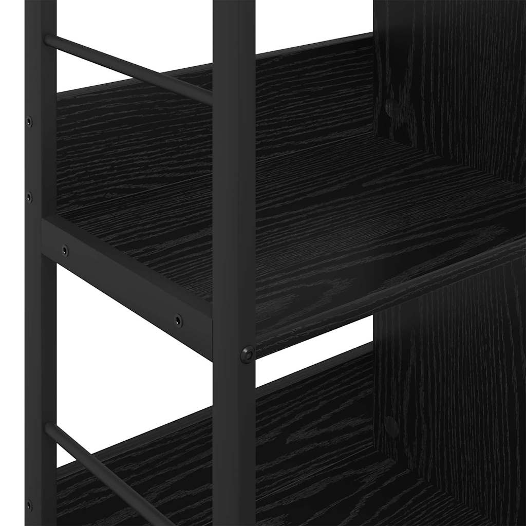 Bogreol 4 niveauer 82 x 32 x 79 cm Konstrueret træ Sort eg