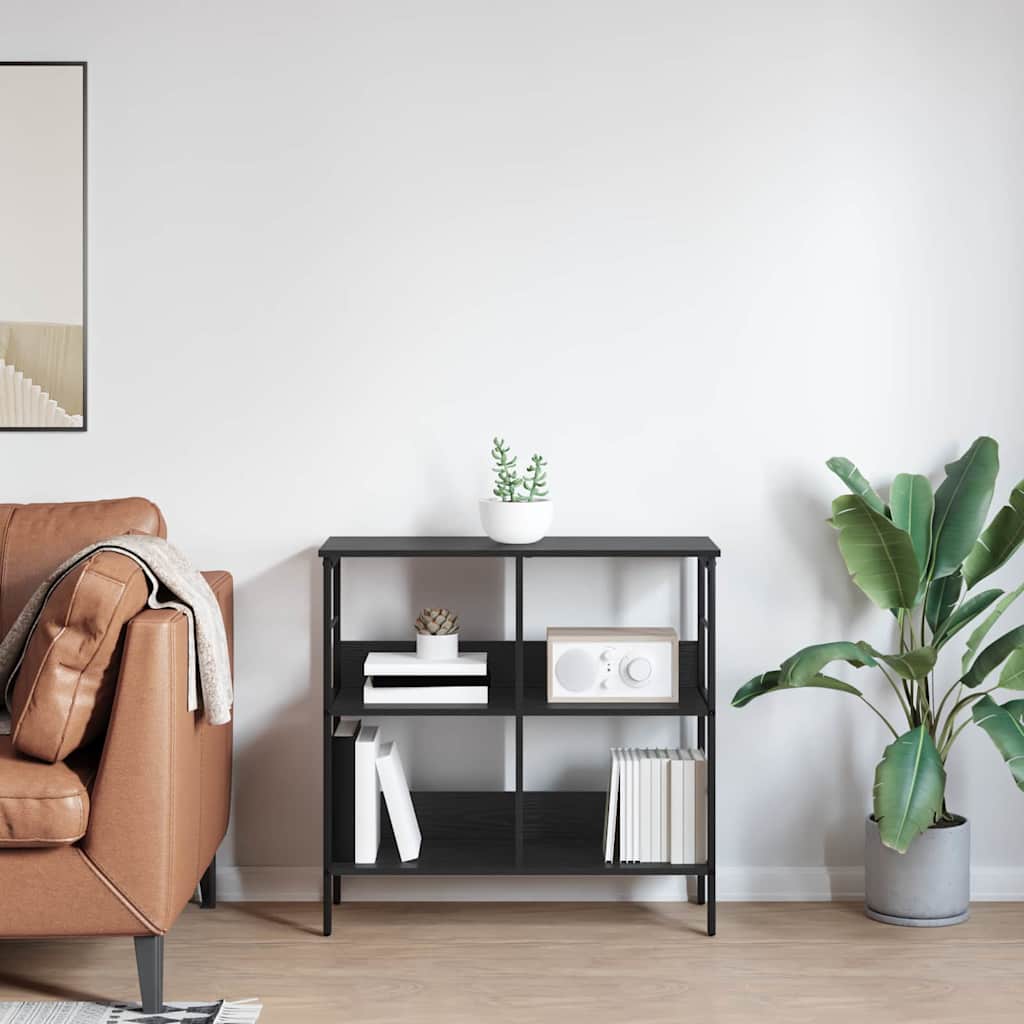 Bogreol 4 niveauer 82 x 32 x 79 cm Konstrueret træ Sort eg