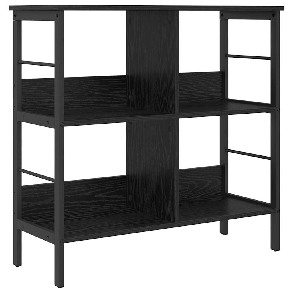 Bogreol 4 niveauer 82 x 32 x 79 cm Konstrueret træ Sort eg