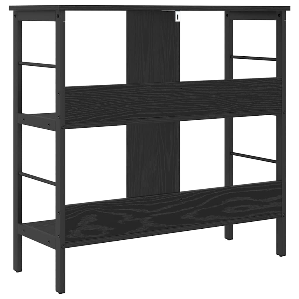Bogreol 4 niveauer 82 x 32 x 79 cm Konstrueret træ Sort eg
