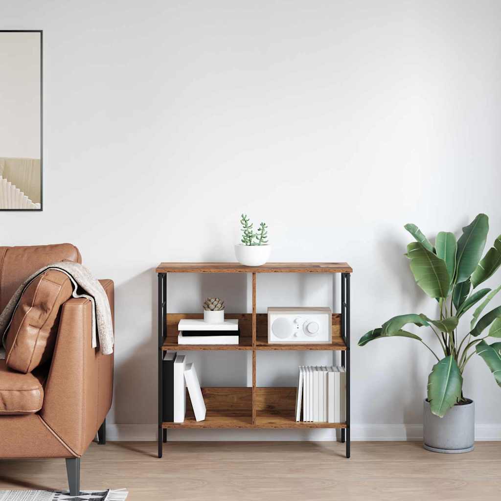 Bogreol 4 niveauer 82 x 32 x 79 cm Konstrueret træ Gammelt træ