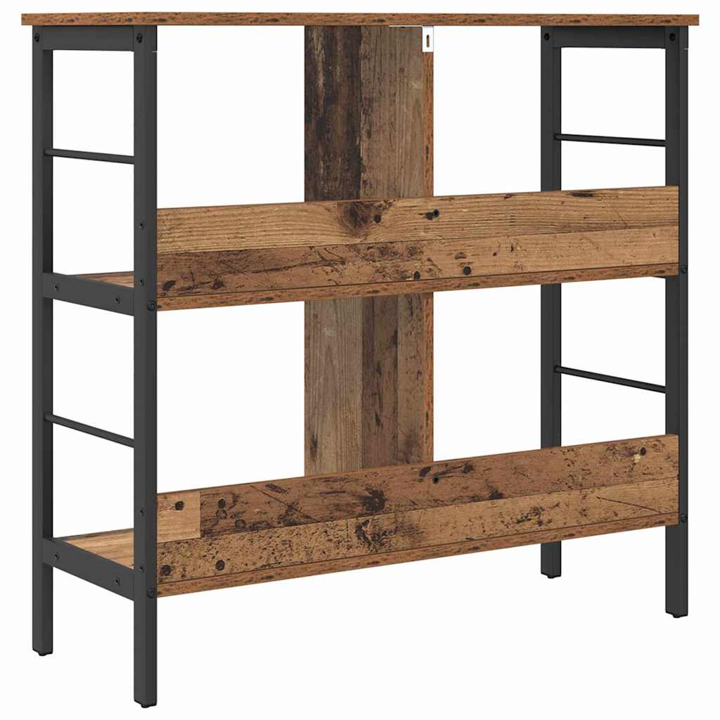 Bogreol 4 niveauer 82 x 32 x 79 cm Konstrueret træ Gammelt træ