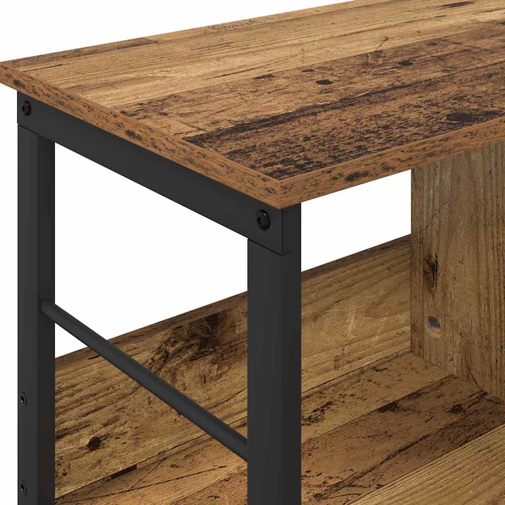 Bogreol 2 niveauer 82 x 32 x 47 cm Konstrueret træ Gammelt træ