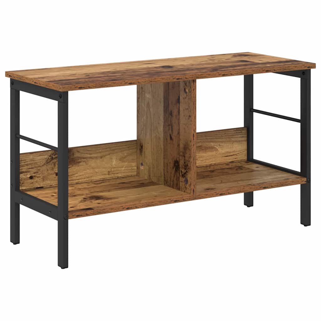 Bogreol 2 niveauer 82 x 32 x 47 cm Konstrueret træ Gammelt træ