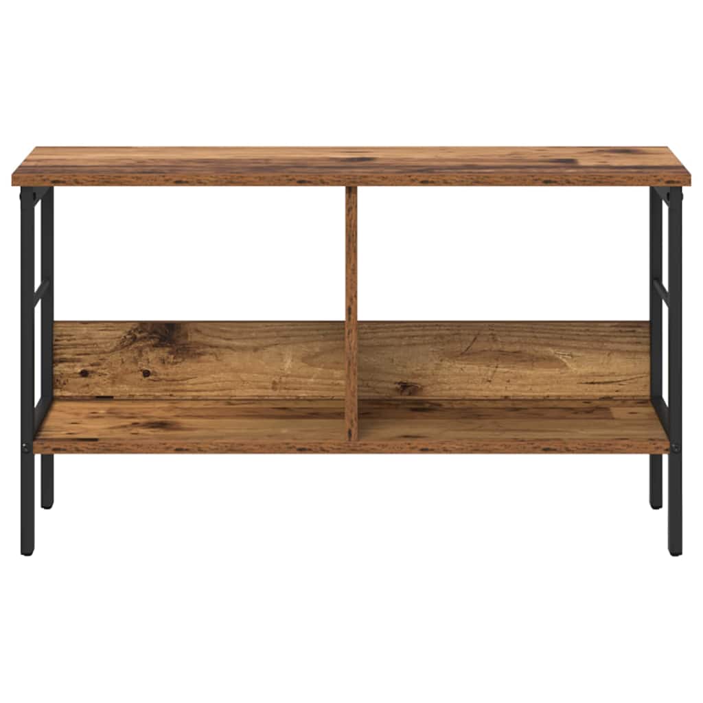Bogreol 2 niveauer 82 x 32 x 47 cm Konstrueret træ Gammelt træ