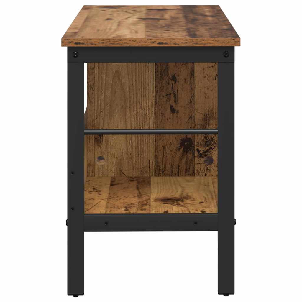 Bogreol 2 niveauer 82 x 32 x 47 cm Konstrueret træ Gammelt træ