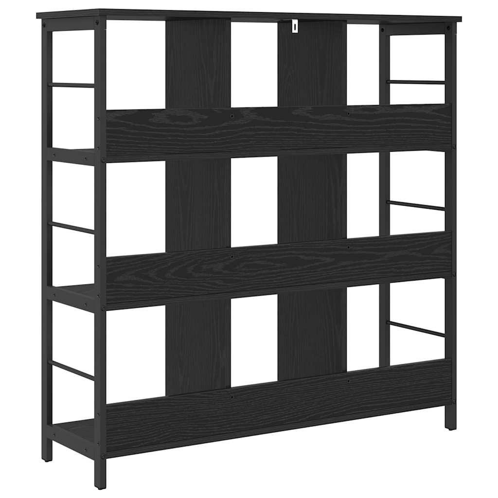 Bogreol 9 niveauer 102 x 32 x 104,5 cm Konstrueret træ Sort eg