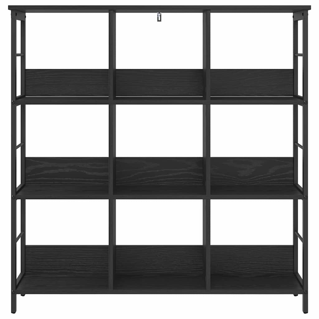 Bogreol 9 niveauer 102 x 32 x 104,5 cm Konstrueret træ Sort eg