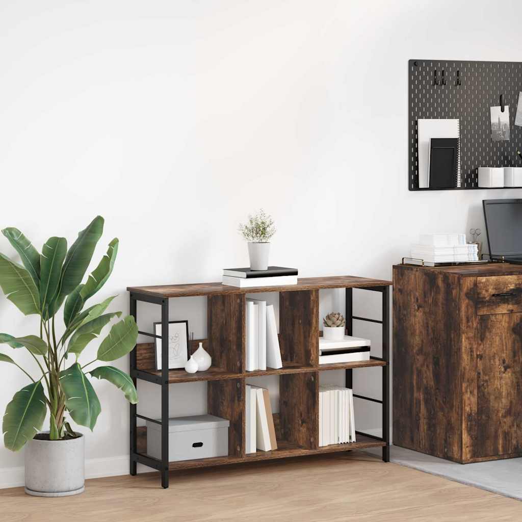 Bogreol 6 niveauer 102 x 32 x 72,5 cm Konstrueret træ Røget eg
