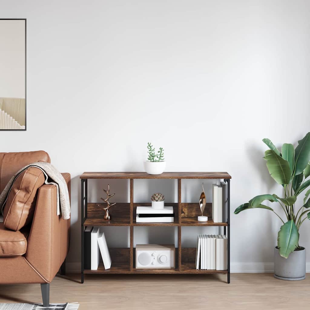 Bogreol 6 niveauer 102 x 32 x 72,5 cm Konstrueret træ Røget eg