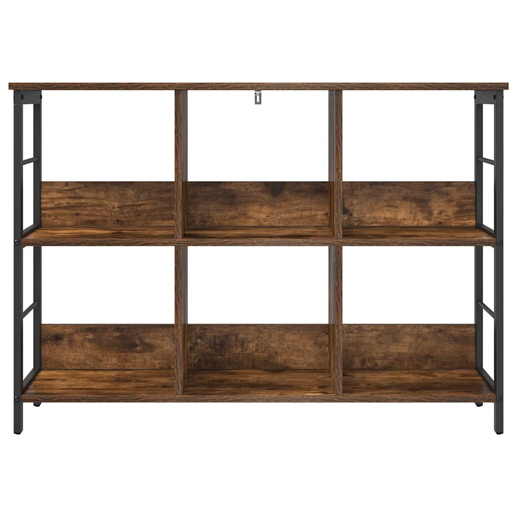 Bogreol 6 niveauer 102 x 32 x 72,5 cm Konstrueret træ Røget eg