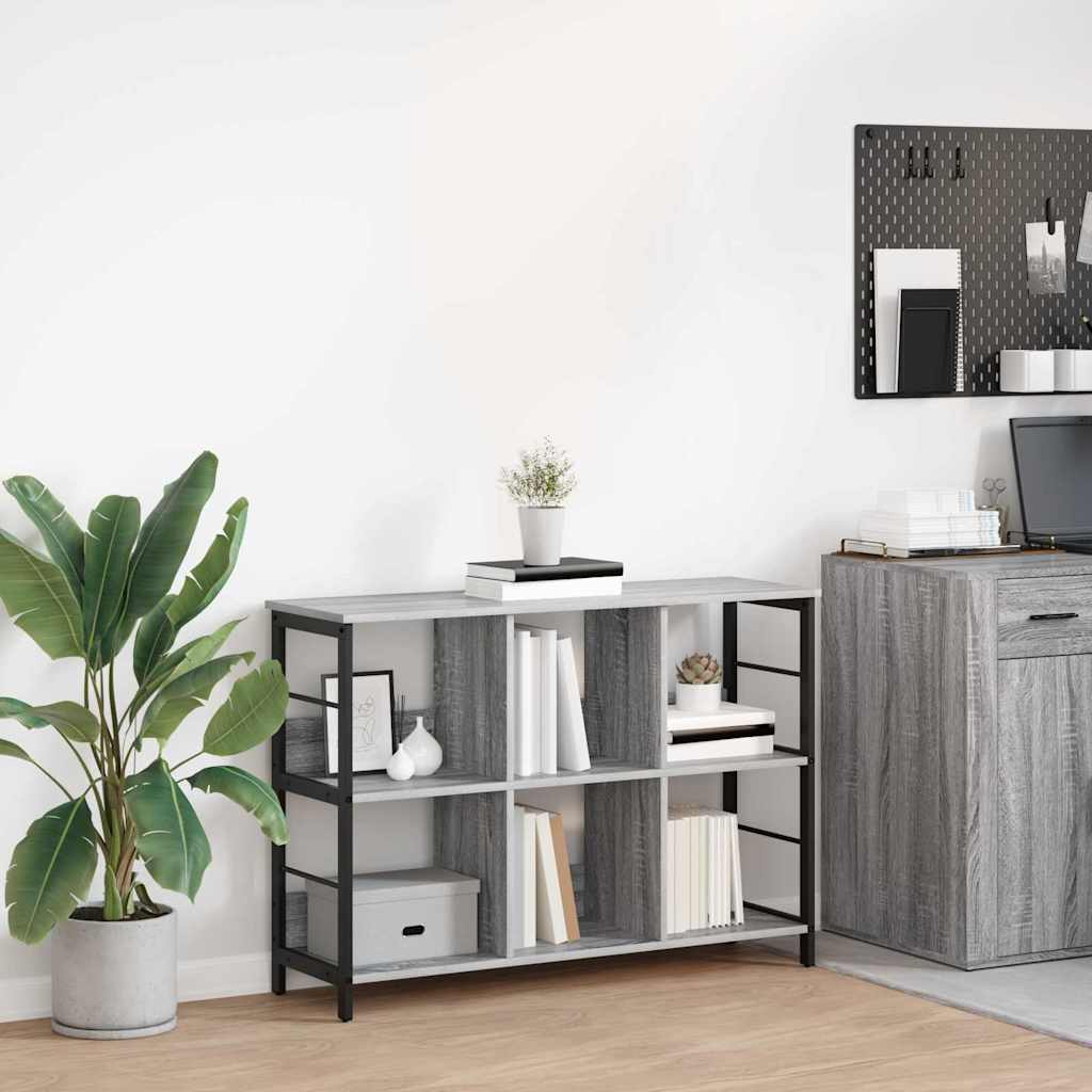 Bogreol 6 niveauer 102 x 32 x 72,5 cm Konstrueret træ