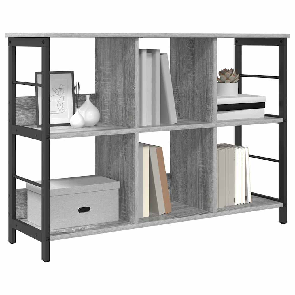 Bogreol 6 niveauer 102 x 32 x 72,5 cm Konstrueret træ