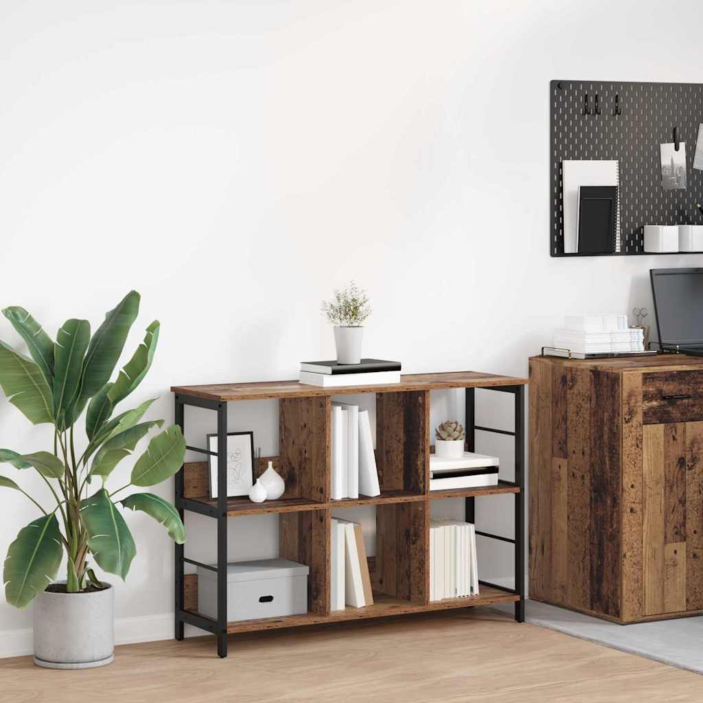 Bogreol 6 niveauer 102 x 32 x 72,5 cm Konstrueret træ