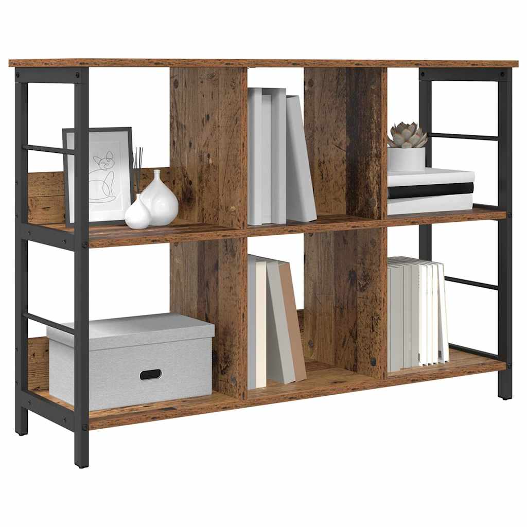 Bogreol 6 niveauer 102 x 32 x 72,5 cm Konstrueret træ