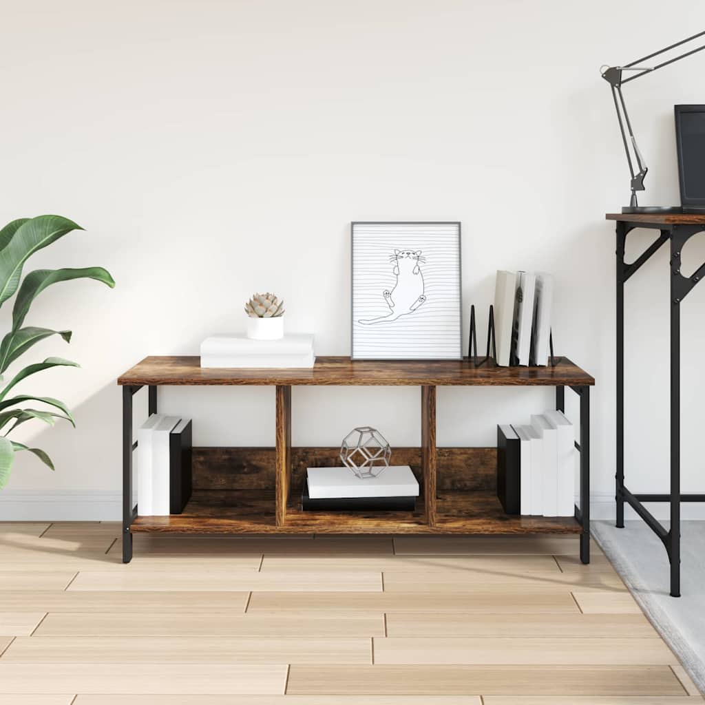 Bogreol 3 niveauer 102 x 32 x 40,5 cm Konstrueret træ Røget eg