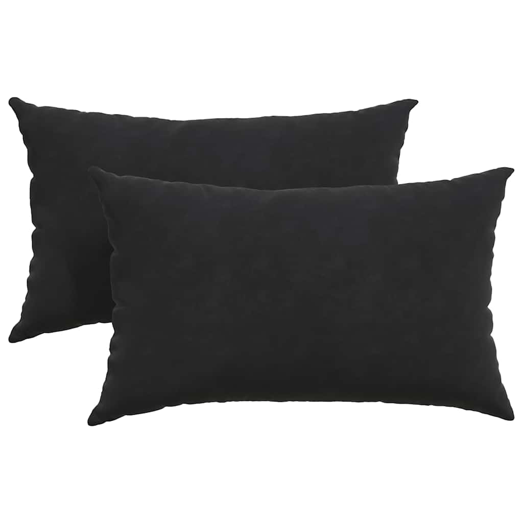 Sofapuder 2 pcs Sort 50 x 30 cm Velourstof
