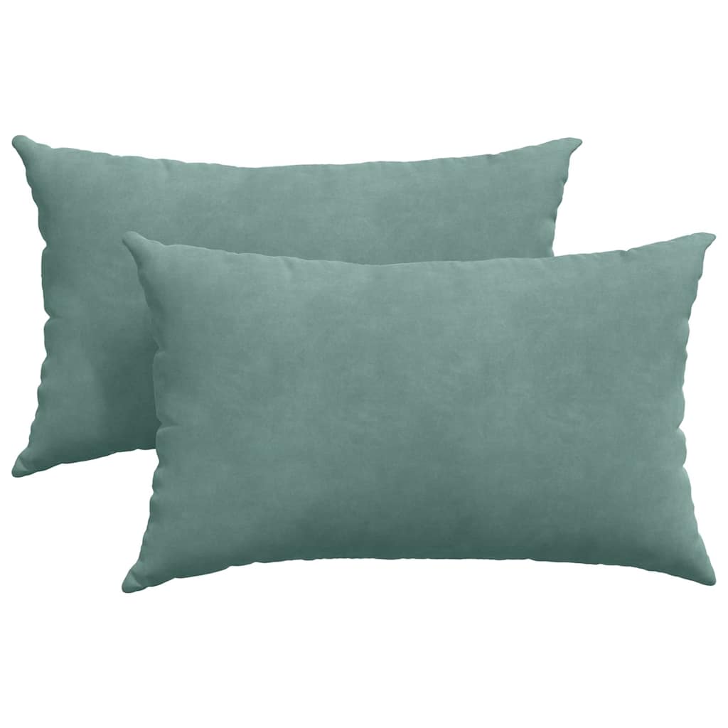 Sofapuder 2 pcs Havgrøn 50 x 30 cm Velourstof