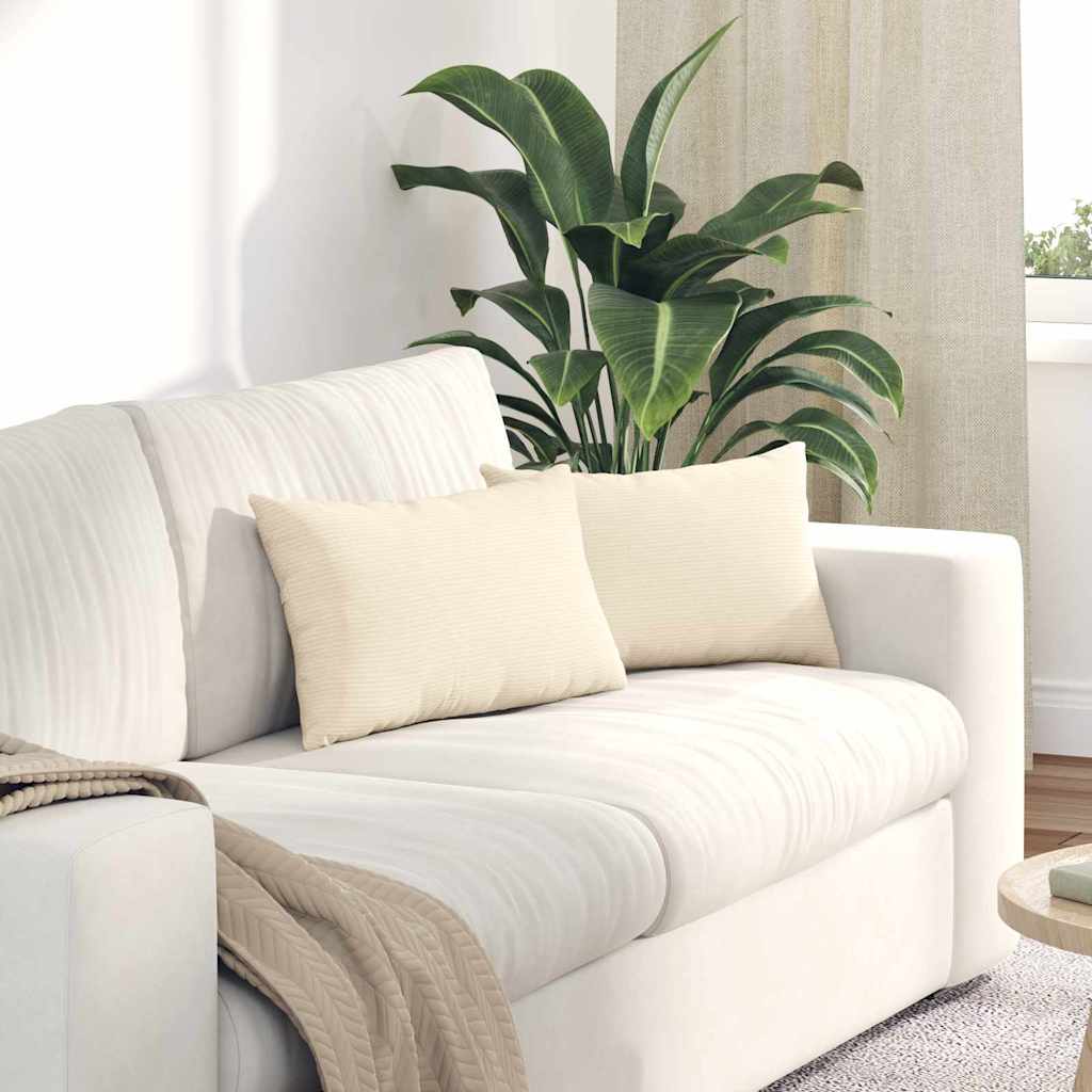 Sofapuder 2 pcs Creme 50 x 30 cm Velourstof