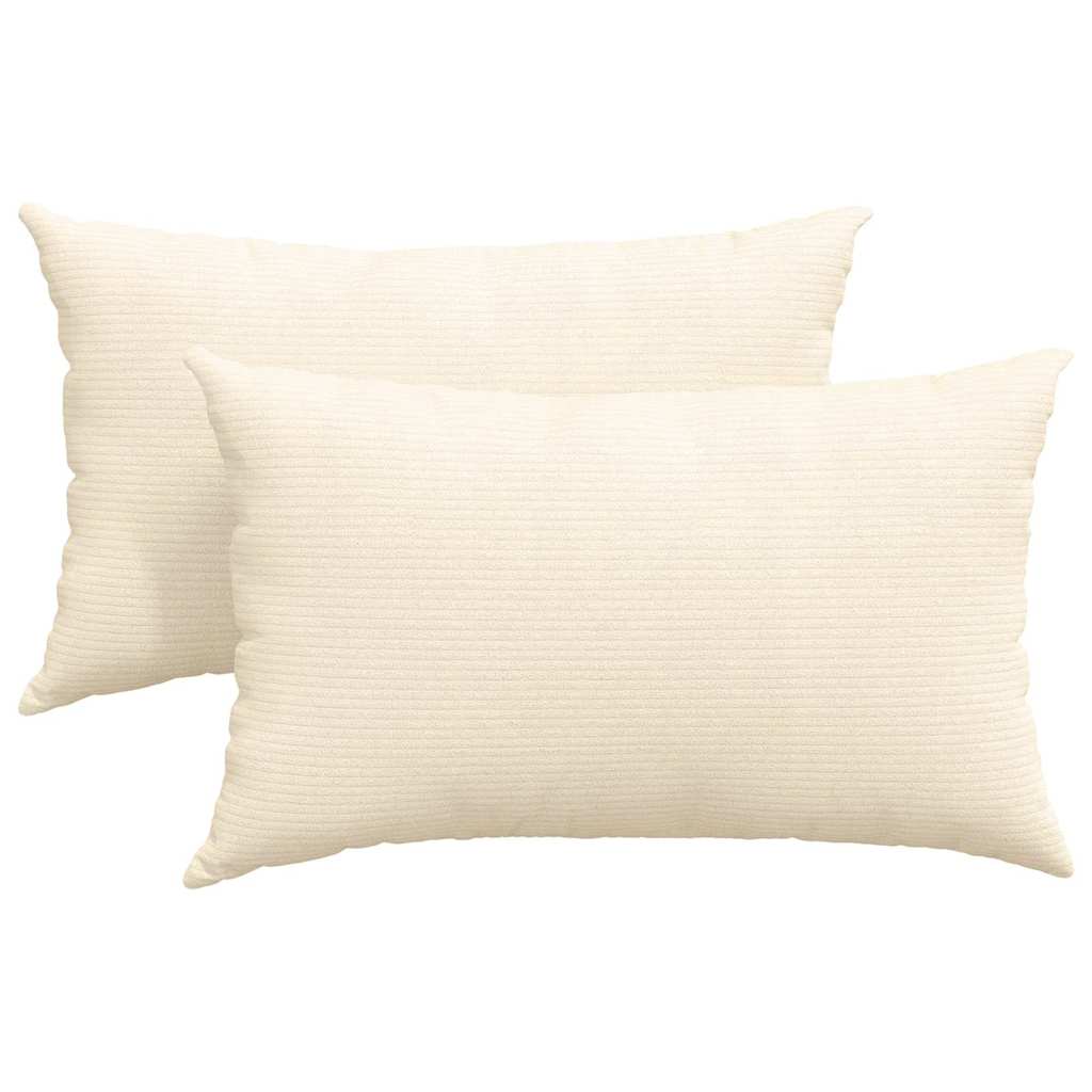 Sofapuder 2 pcs Creme 50 x 30 cm Velourstof
