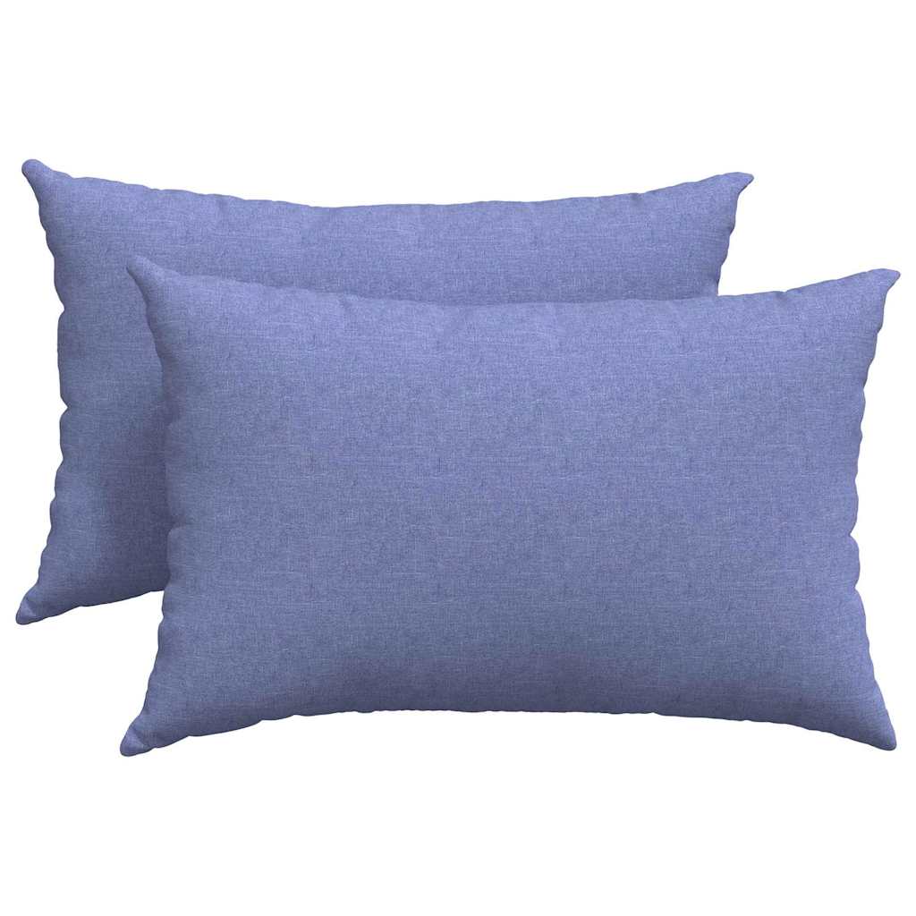 Sofapuder 2 stk. Stof Jeans blå 60 x 40 cm