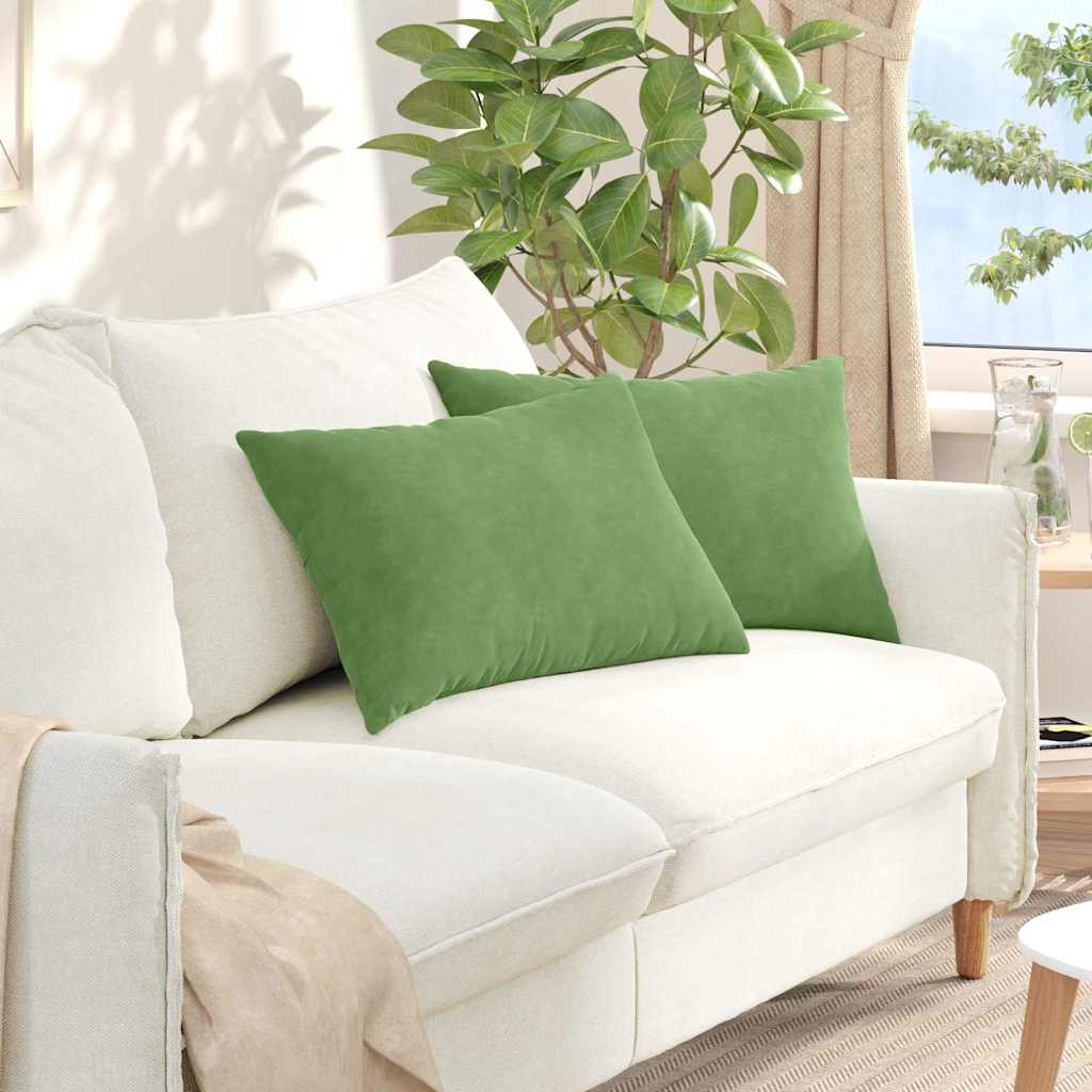 Sofapuder 2 pcs Lysegrøn 60 x 40 cm Velourstof