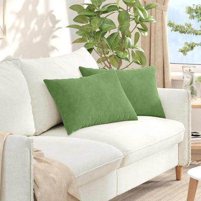 Sofapuder 2 pcs Lysegrøn 60 x 40 cm Velourstof