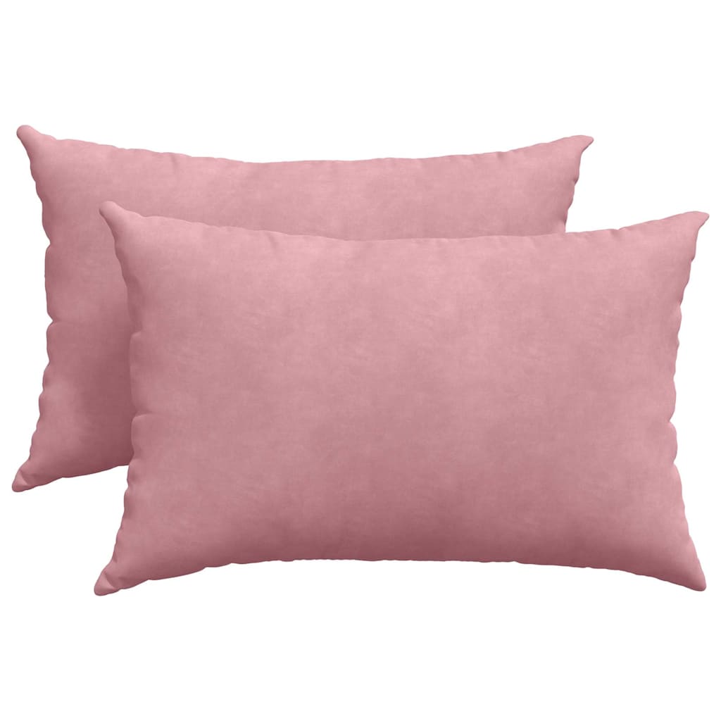 Sofapuder 2 pcs Lyserød 60 x 40 cm Velourstof