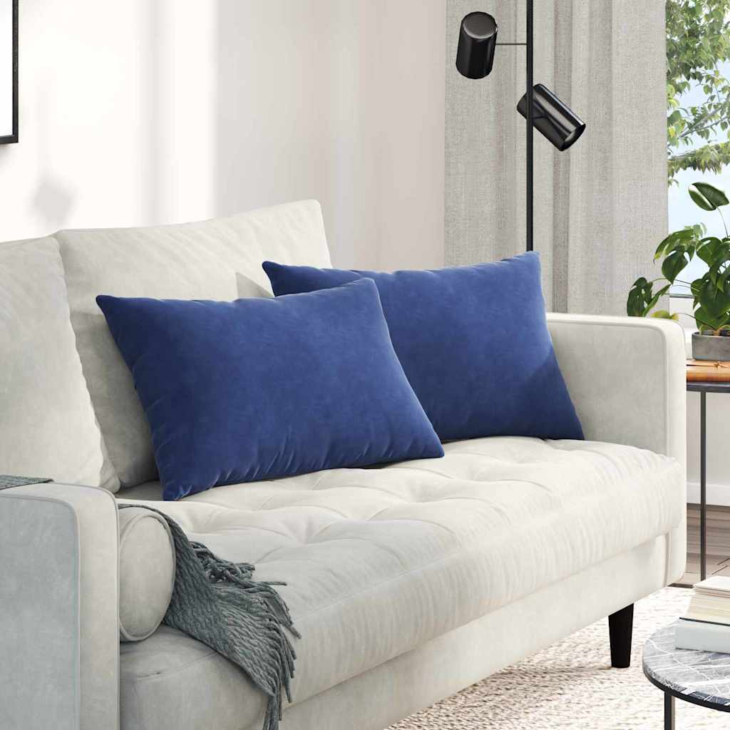 Sofapuder 2 pcs Politi blå 60 x 40 cm Velourstof