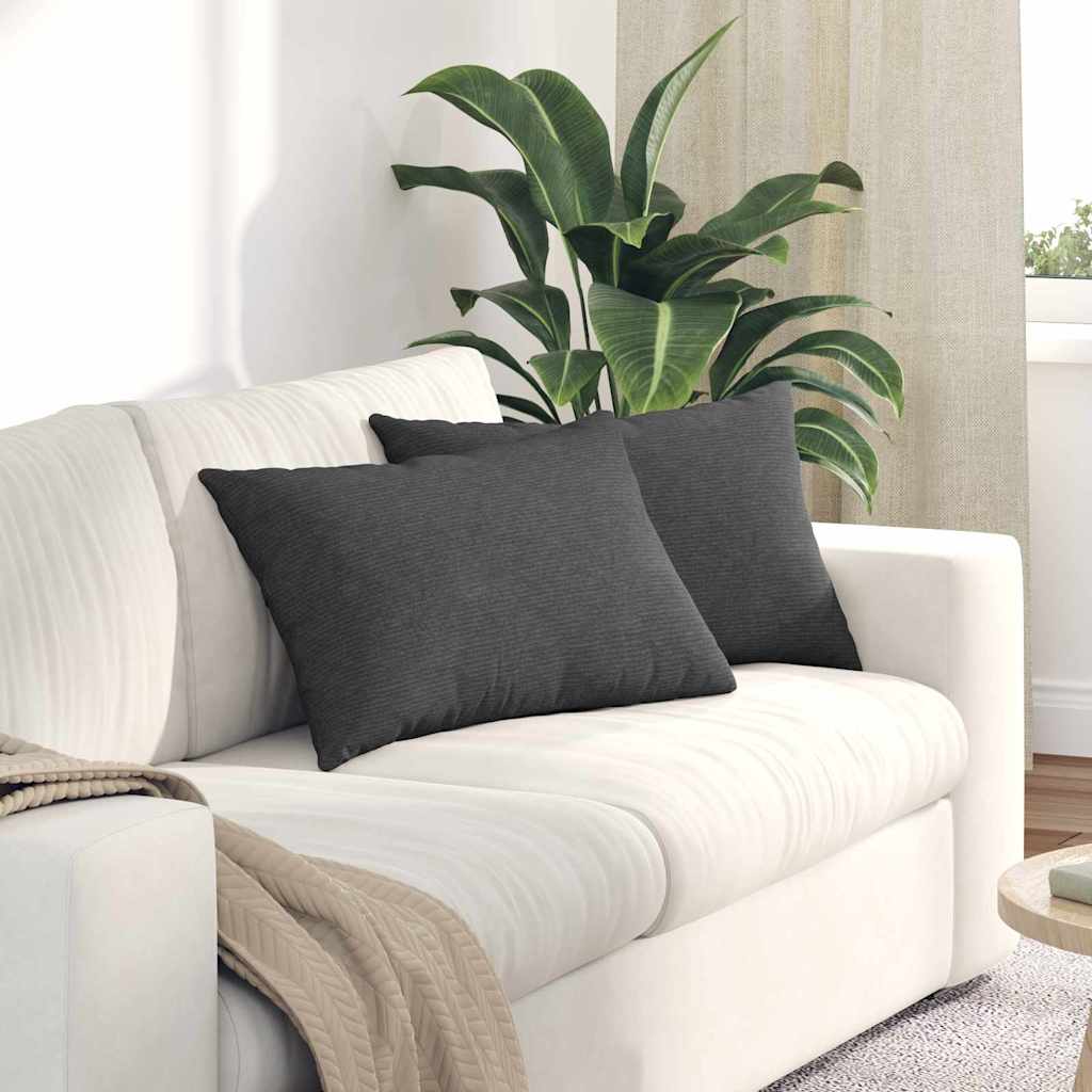 Sofapuder 2 pcs Mørkegrå 60 x 40 cm Velourstof