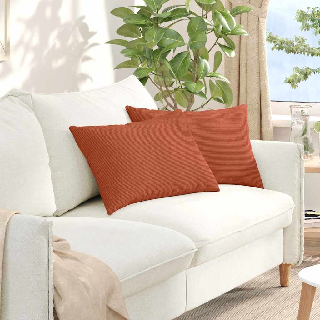 Sofapuder 2 pcs Rød orange 60 x 40 cm Velourstof