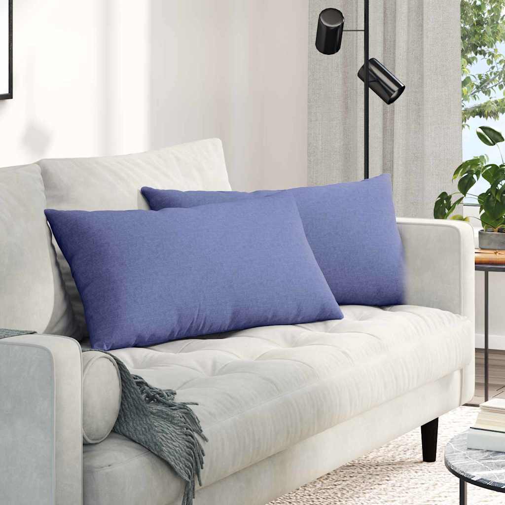 Sofapuder 2 stk. Stof Jeans blå 80 x 40 cm