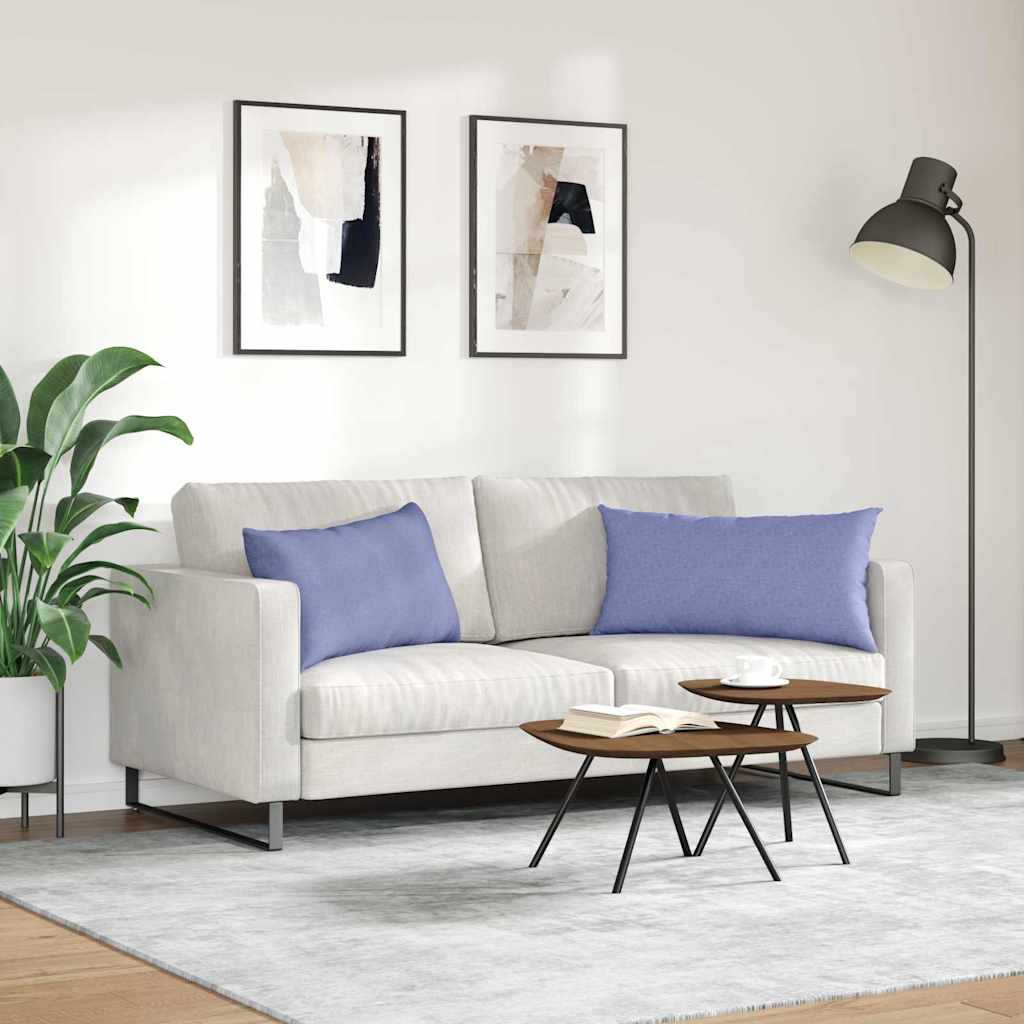 Sofapuder 2 stk. Stof Jeans blå 80 x 40 cm