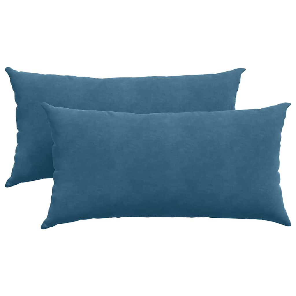 Sofapuder 2 pcs Blå 80 x 40 cm Velourstof