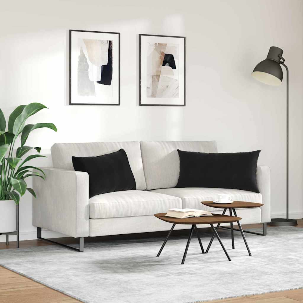 Sofapuder 2 pcs Sort 80 x 40 cm Velourstof