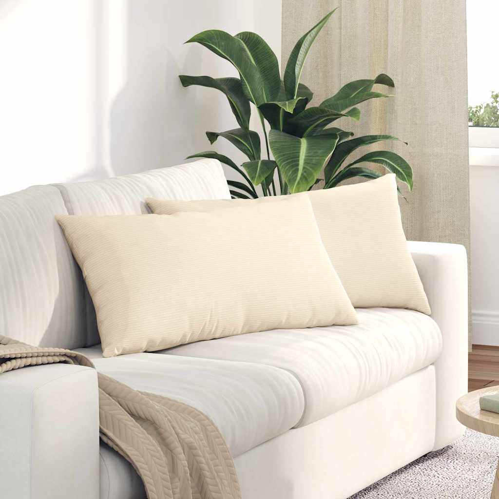 Sofapuder 2 pcs Creme 80 x 40 cm Velourstof