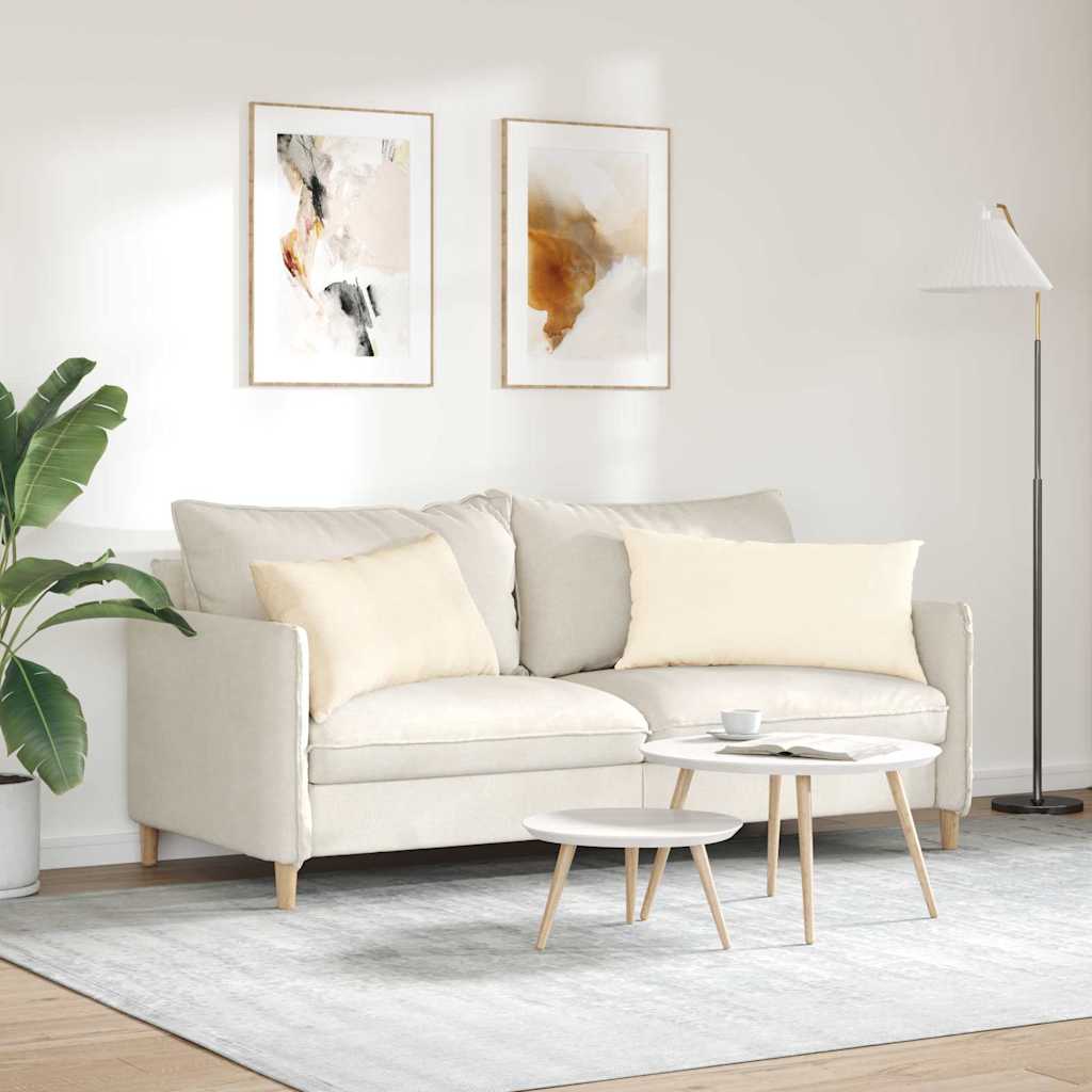 Sofapuder 2 pcs Creme 80 x 40 cm Velourstof