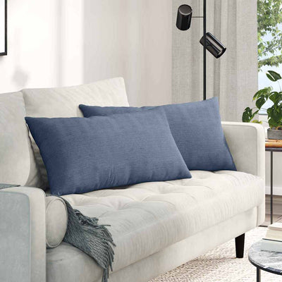 Sofapuder 2 pcs Blå 80 x 40 cm Velourstof
