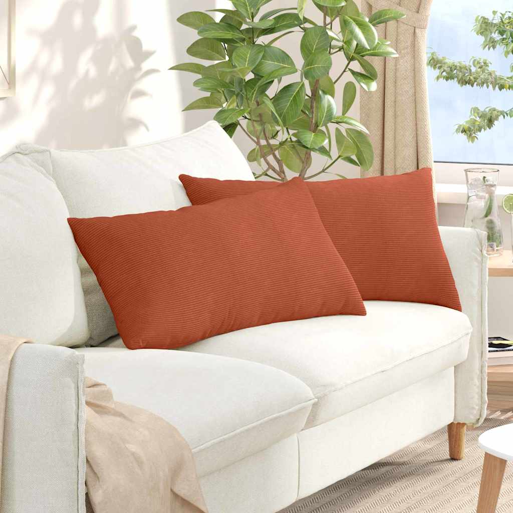Sofapuder 2 pcs Rød orange 80 x 40 cm Velourstof