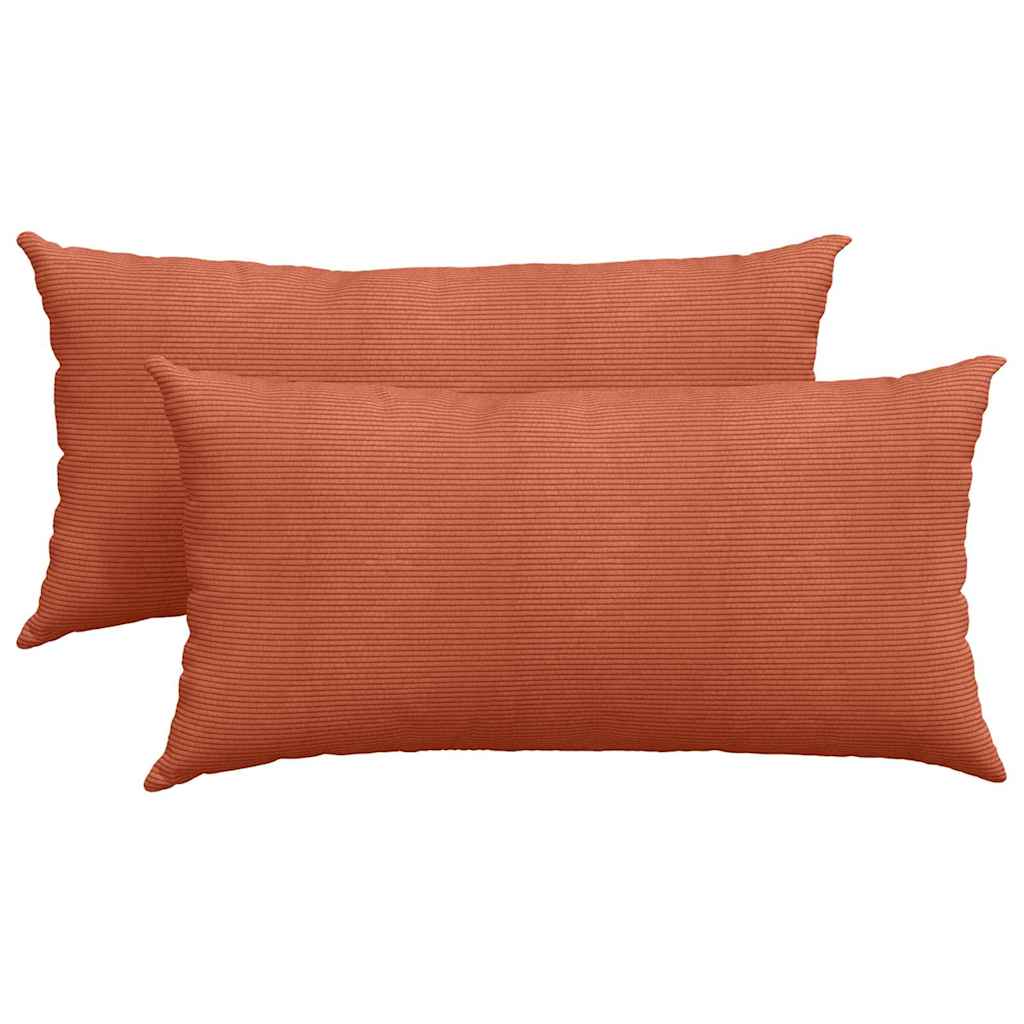 Sofapuder 2 pcs Rød orange 80 x 40 cm Velourstof