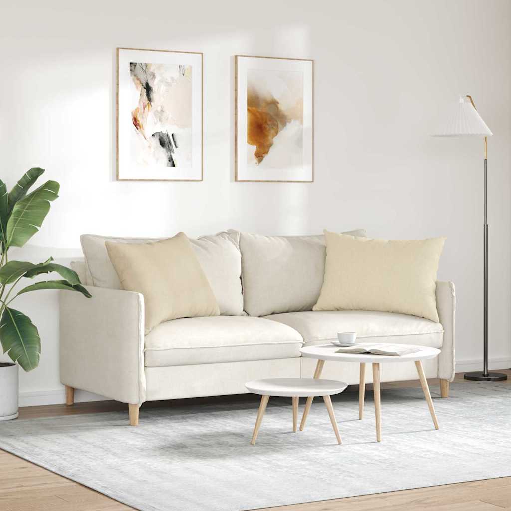 Sofapuder 2 stk. Stof Creme 70 x 50 cm