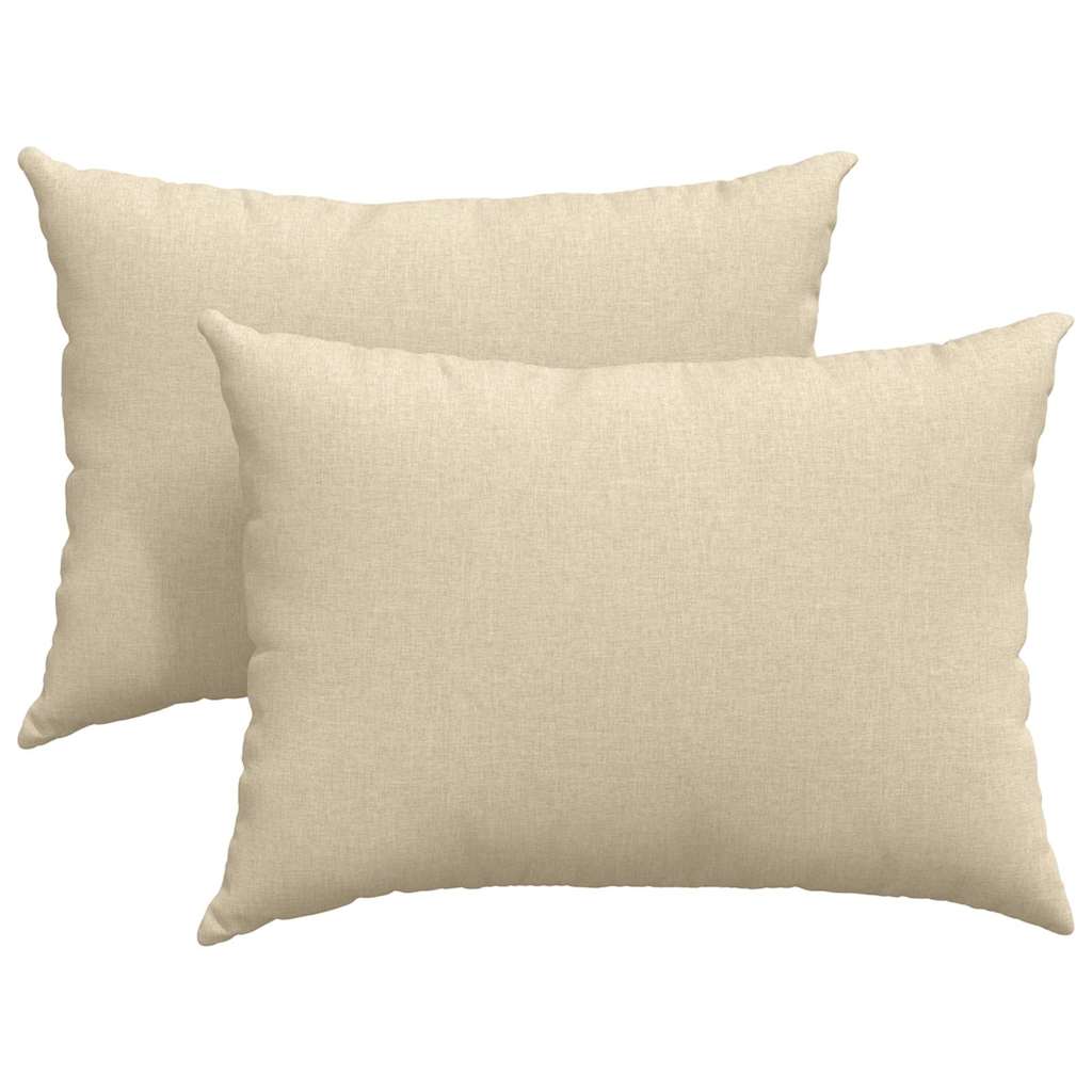 Sofapuder 2 stk. Stof Creme 70 x 50 cm