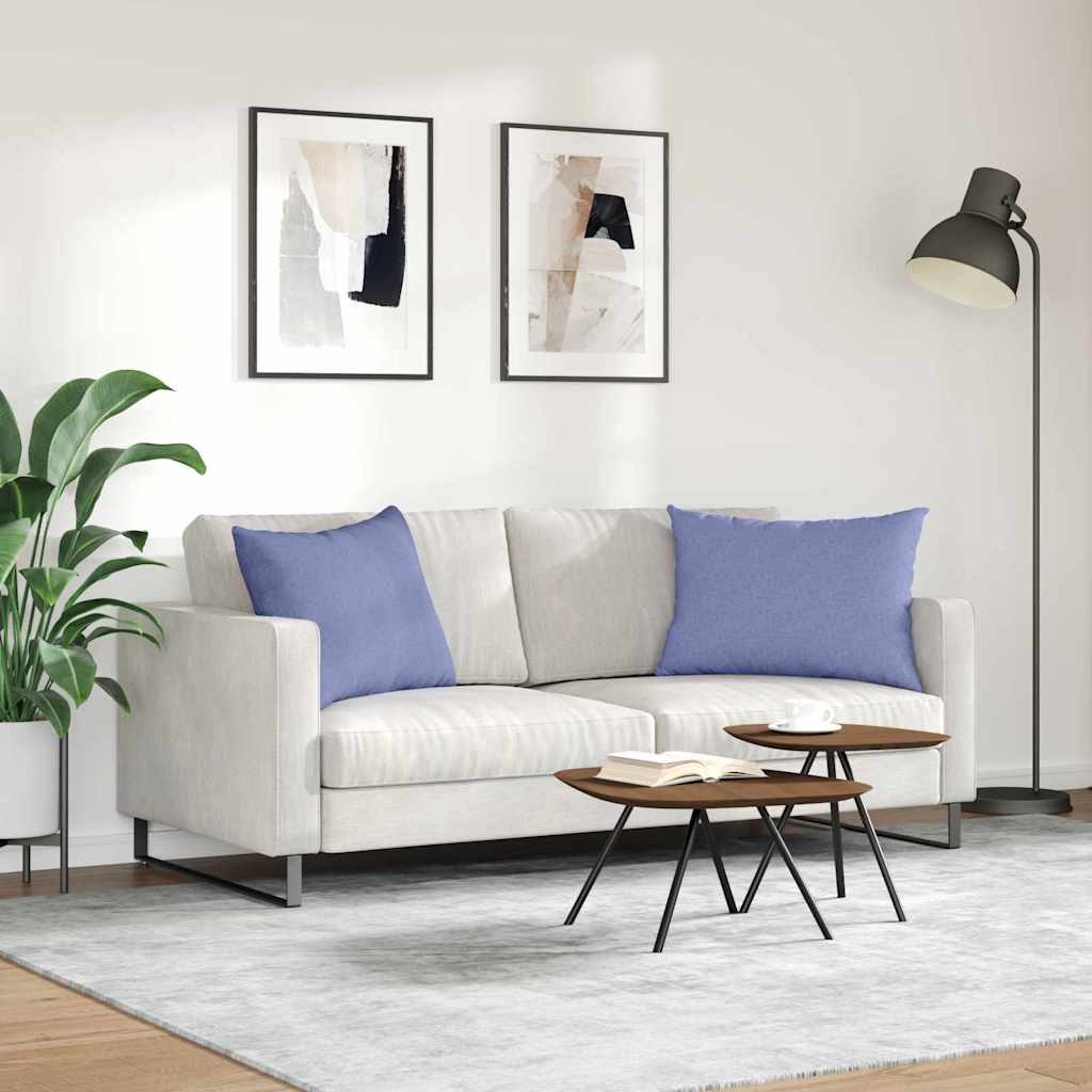 Sofapuder 2 stk. Stof Jeans blå 70 x 50 cm