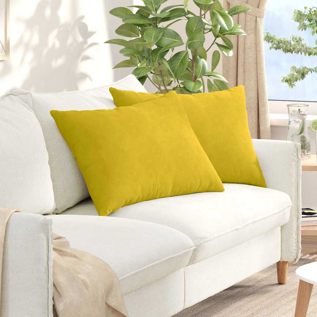 Sofapuder 2 pcs Gul 70 x 50 cm Velourstof