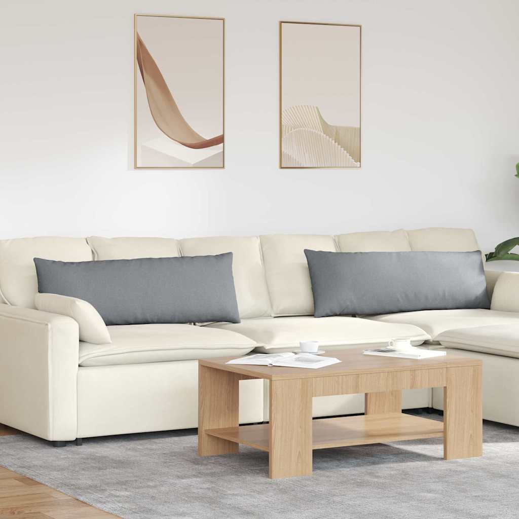 Sofapuder 2 stk. Stof Lysegrå 120 x 40 cm