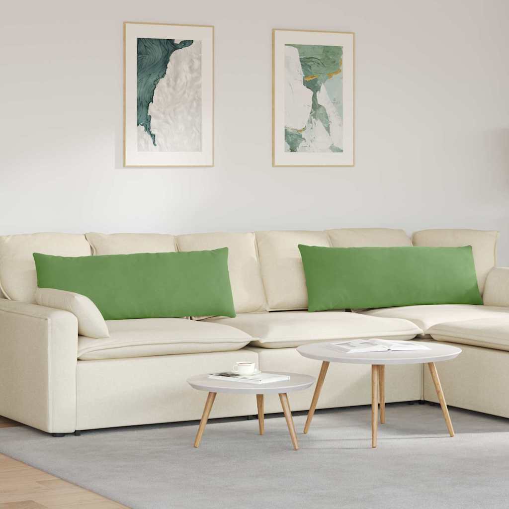 Sofapuder 2 pcs Lysegrøn 120 x 40 cm Velourstof